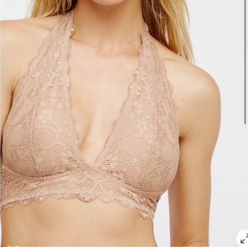 Free People Lace Halter Bralette